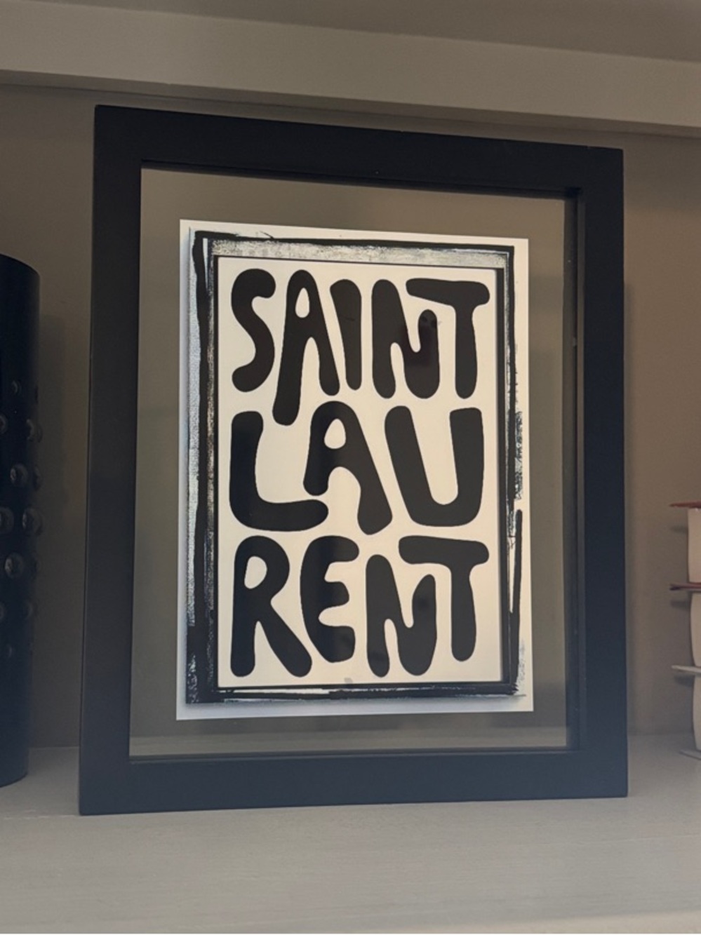 Saint Laurent Black and White Typography Poster